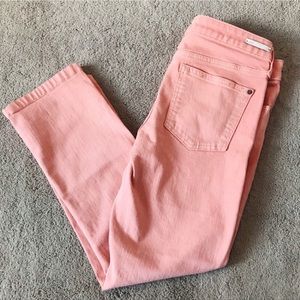 Anthropologie coral salmon cropped skinny jeans